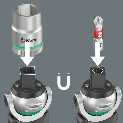 Juego de llaves de vaso WERA 8009 Zyklop Pocket Set 2 19 piezas 3/8 ″ + 1/4 ″ ( 4000822451 )