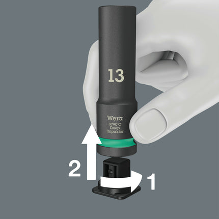 WERA Zestaw kluczy nasadowych 8790 C Głęboki zestaw udarowy 1 11-częściowy 1/2 ″ ( 8000653980 )