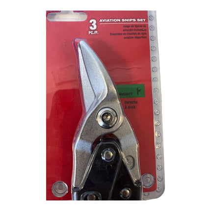 Juego de tijeras de hojalatero Milwaukee 3 pzs. 260 mm dirección de corte izquierda / derecha / recto ( 48224533 )