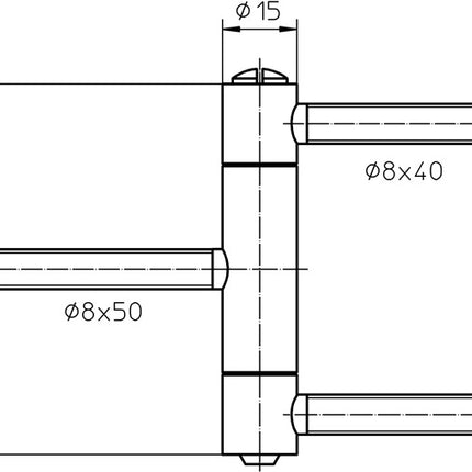 Paumelle Simonswerk BAKA C 1-15 WF ( 3000255706 ) 3 parties nickelées DIN gauche / droite Portes en bois