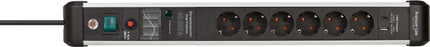 Brennenstuhl socket strip Premium-Protect-Line ( 8001718837 ) 16 A 230 V black/silver 3 m PVC 1.5 mm²