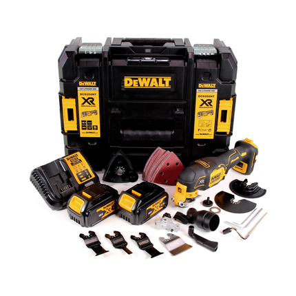 DeWalt DCS 356 M2 Akku Multitool 18V Brushless + 35tlg. Zubehör + 2x Akku 4,0Ah + Ladegerät + TSTAK - Toolbrothers