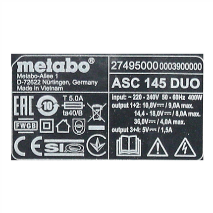 Metabo ASC 145 DUO Doppel Schnell Ladegerät ( 627495000 ) - Toolbrothers