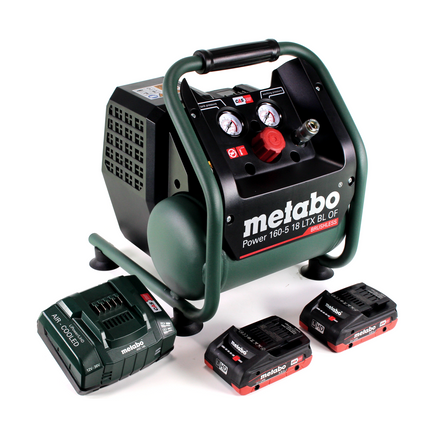 Metabo Power 160-5 18 LTX BL OF cordless compressor 18 V 8.0 bar brushless + 2x LiHD battery pack 4.0 Ah + charger