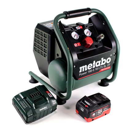 Metabo Power 160-5 18 LTX BL OF cordless compressor 18 V 8.0 bar brushless + 1x LiHD battery pack 5.5 Ah + charger