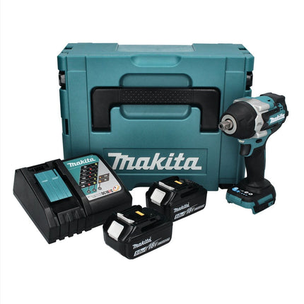 Llave de impacto sin cable Makita DTW 701 RTJ 18 V 700 Nm 1/2" XPT Brushless + 2x batería recargable 5.0 Ah + cargador + Makpac