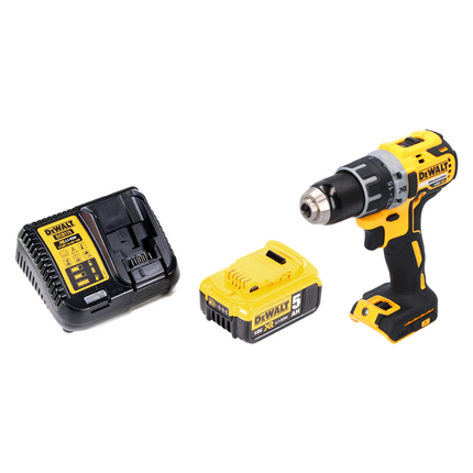 Taladro atornillador a batería DeWalt DCD 791 P1 18 V 70 Nm sin escobillas + 1 batería de 5,0 Ah + cargador