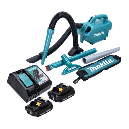 Aspiradora sin cable Makita DCL 184 RA 18 V 54 mbar 0,5 l + 2x batería recargable 2,0 Ah + cargador