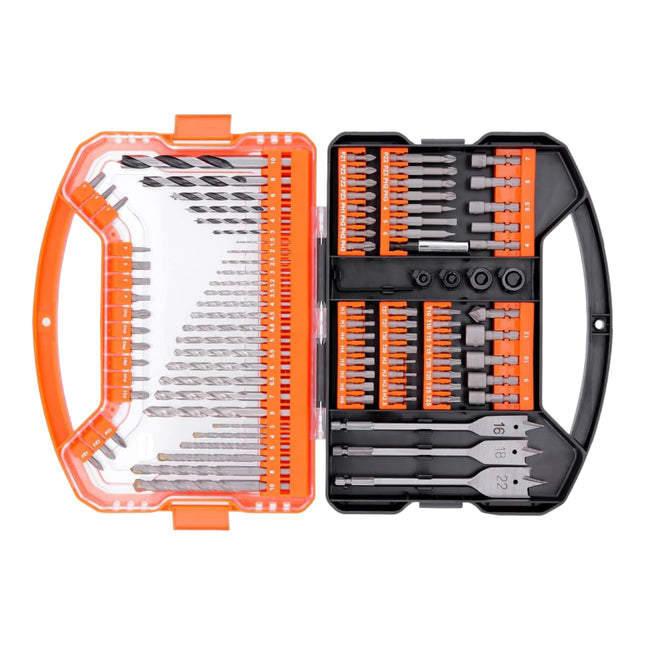 WellCut 101 tlg. Bit- und Bohrer Set in Koffer 1/4" Phillips / Pozidriv / Schlitz / Hex / Torx / Robertson / Holz-, Stahl- und Steinbohrer ( WC-DB101U )