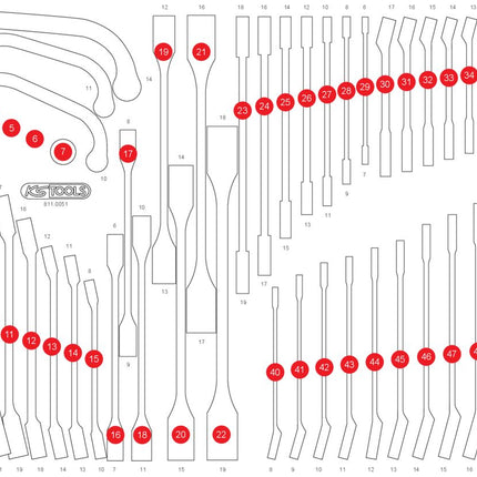 KS TOOLS Inserto in schiuma vuoto per 811.0051 ( 811.0051-97 )