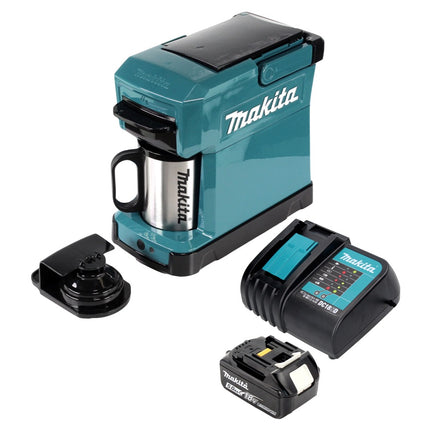 Makita DCM 501 RT Máquina de café a batería portátil + 1x batería de 5,0 Ah y cargador