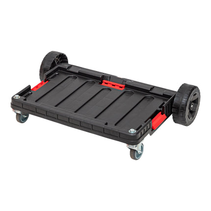 Qbrick System ONE Transport Platform stackable 745 x 510 x 180 mm with metal swivel wheels and brake