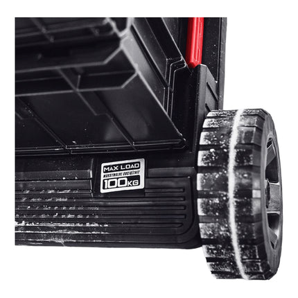 Qbrick System ONE Transport Platform stackable 745 x 510 x 180 mm with metal swivel wheels and brake