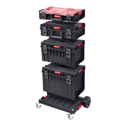 Qbrick System ONE Transport Platform stackable 745 x 510 x 180 mm with metal swivel wheels and brake