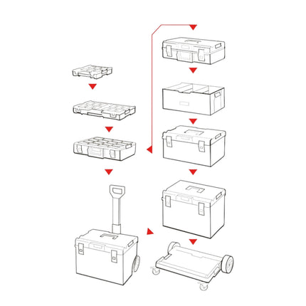 Qbrick System ONE 200 2.0 Mallette à outils professionnelle organisateur modulaire 585 x 385 x 190 mm 15,4 l empilable IP66