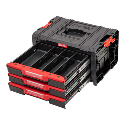 Qbrick System PRO Drawer 3 Toolbox 2.0 Basic stackable 450 x 310 x 244 mm 3x 4.5 l IP54 with three drawers 9 inlays