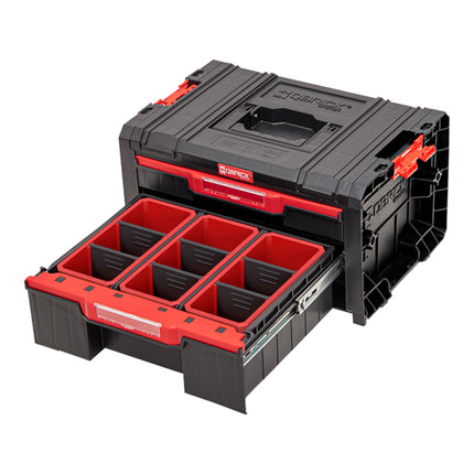 Qbrick System PRO Cassetto 2 Cassetta degli attrezzi 2.0 Expert impilabile 450 x 310 x 244 mm 4,5 l 9,5 l IP54 con due cassetti 10 intarsi e 6 divisori