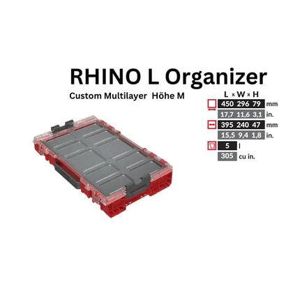 Toolbrothers RHINO L Organizer ULTRA Height M Custom Multilayer 5 l IP54