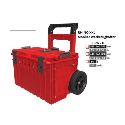 Toolbrothers RHINO XXL Cart Plus ULTRA - Maletín de herramientas móvil 52 l IP66 con doble asa telescópica