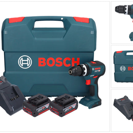 Bosch GSB 18V-55 Professional Perceuse-visseuse à percussion sans fil 18 V 55 Nm Brushless ( 0615990L7C ) + 2x batterie 4,0 Ah + chargeur + Coffret