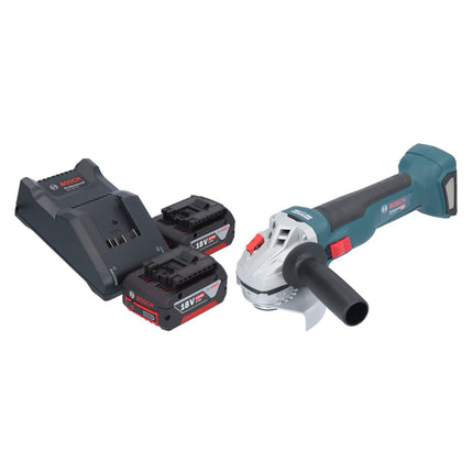 Bosch GWS 18V-10 Amoladora angular profesional sin cable 18 V 115 mm sin escobillas + 2x acumulador 4,0 Ah + cargador