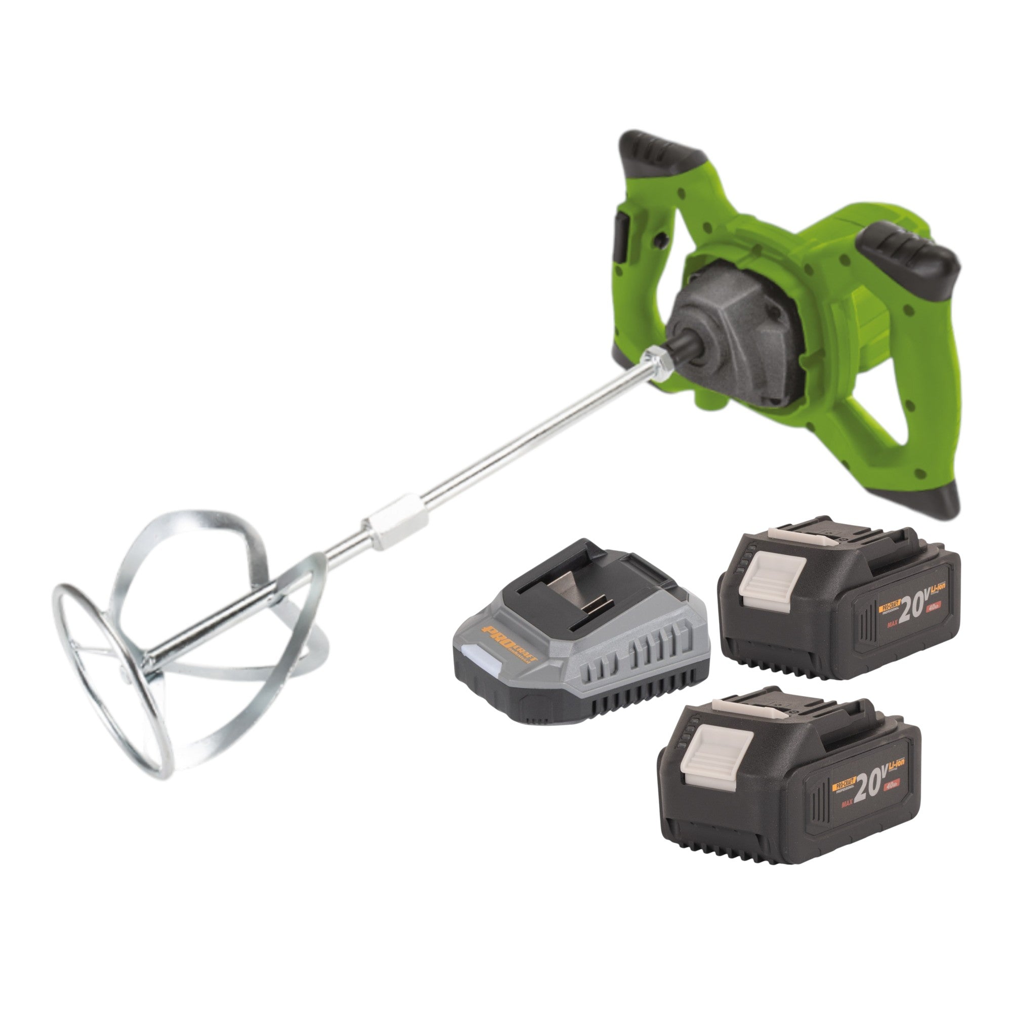 Procraft PMM20 Akku Rührwerk 20 V Brushless + 2x Akku 4,0 Ah + Ladegerät