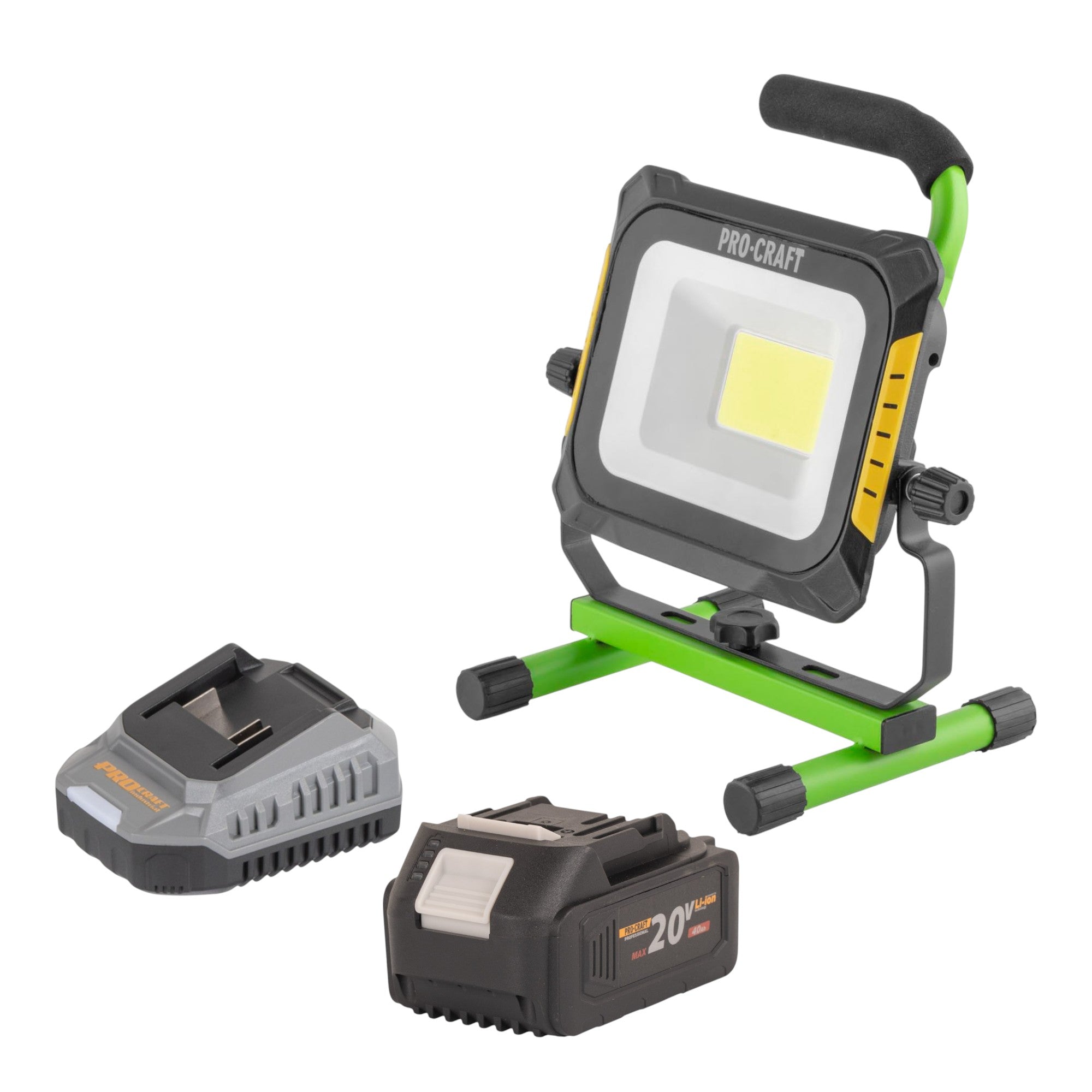 Procraft LP20 Akku LED Strahler 20 V IP 20 + 1x Akku 4,0 Ah + Ladegerät