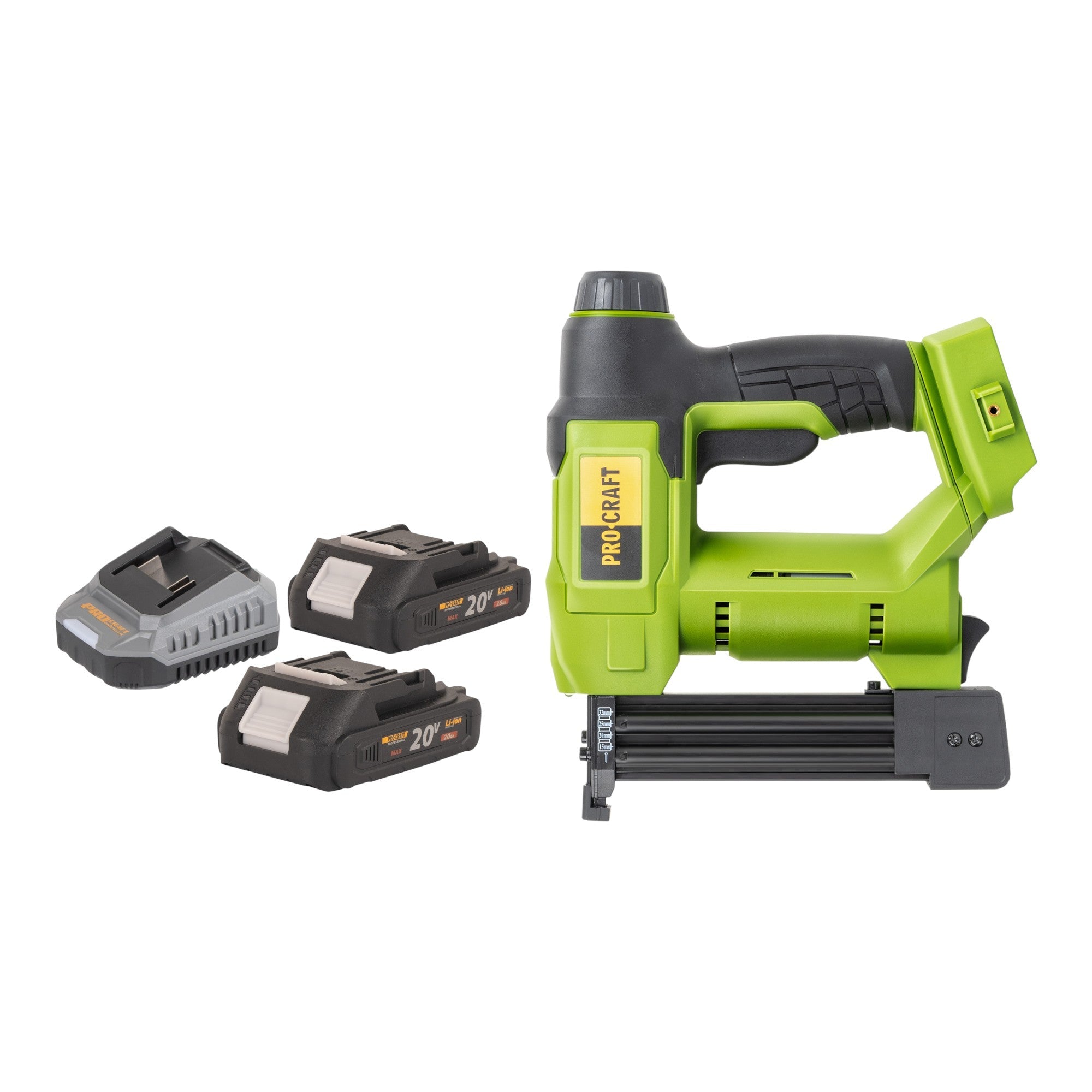 Procraft PEH20 Akku Tacker 20 V 15 - 32 mm + 2x Akku 2,0 Ah + Ladegerät