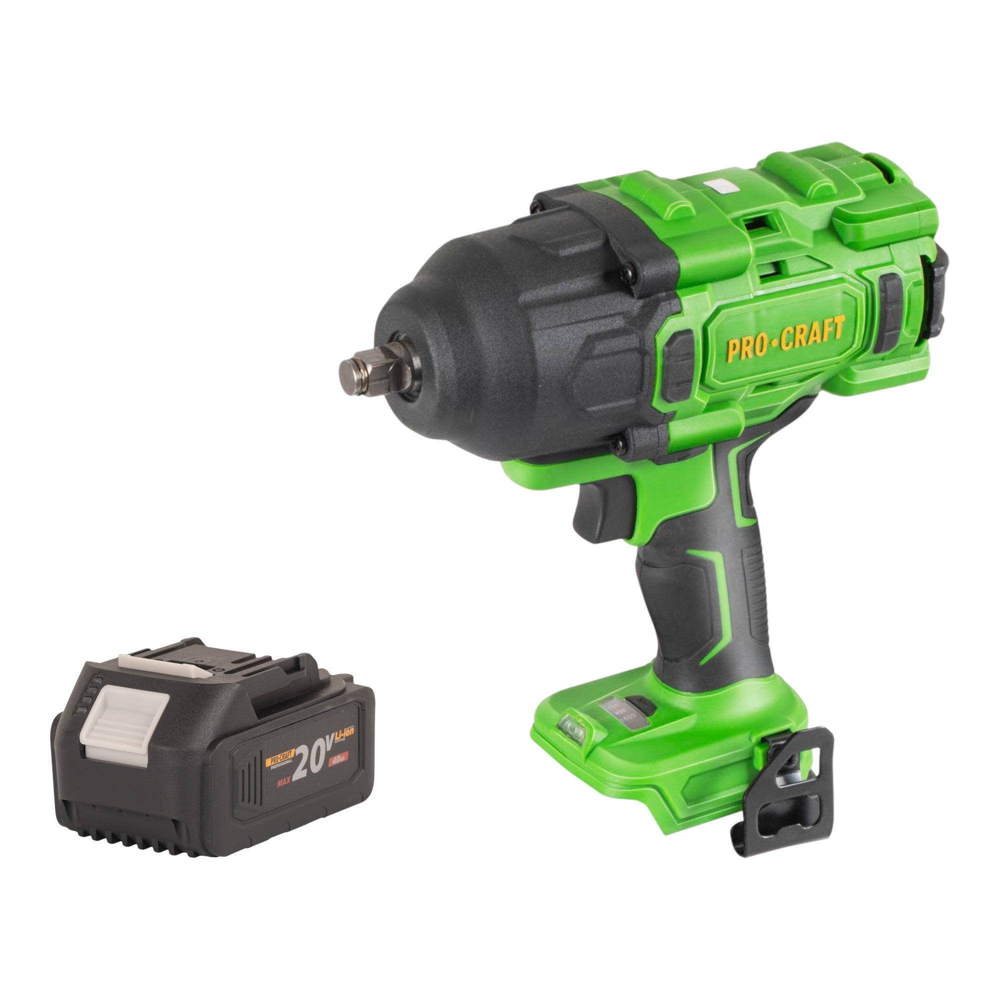 Procraft PWA80bb Akku Schlagschrauber 20 V 1600 Nm 1/2" Brushless + 1x Akku 4,0 Ah - ohne Ladegerät