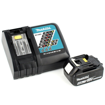 Makita DRT 50 RT1J X2 18 V Li-Ion Akku Brushless Multifunktionsfräse im Makpac inkl. Fräsmodule + 1x 5,0 Akku + Ladegerät - Toolbrothers
