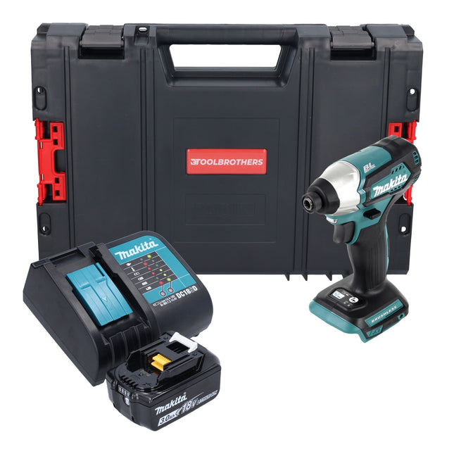 Makita DTD 155 SF1J-R cordless impact wrench 18V 140Nm brushless + 1x rechargeable battery 3.0 Ah + charger + RHINO