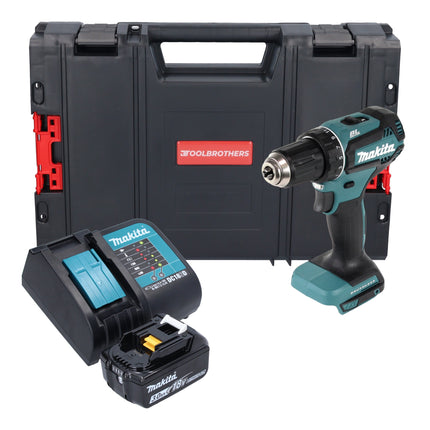 Taladro atornillador a batería Makita DDF 485 SF1J-R 18 V 50 Nm sin escobillas + 1x batería recargable 3,0 Ah + cargador + RHINO