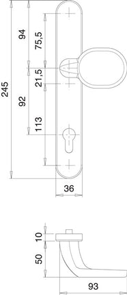 EDI Profiltürgarnitur Kronos 1300/K22/035 Aluminium F12 ( 3000200029 )