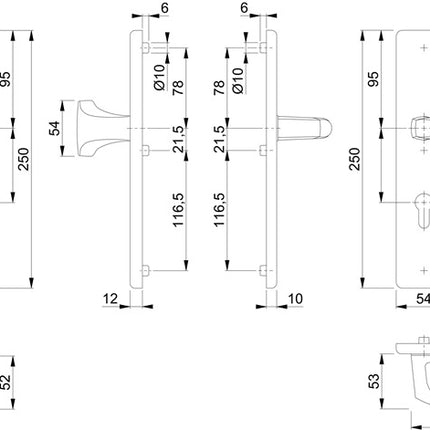 HOPPE Mobiliario de seguridad London 61G/2221/2210/113 Aluminio F2 ( 3000209033 )