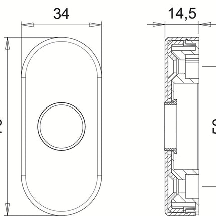 EDI Drückerrosette 2033/0000 Aluminium F1 ( 3000252708 )