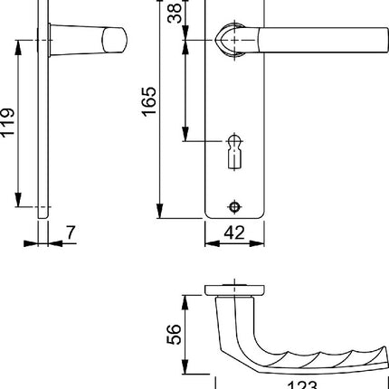 Zestaw krótkich rozetek HOPPE Birmingham 1117/202KP/AP Aluminium F1 ( 3000252940 )