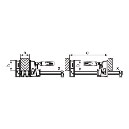 Morsetto per corpo BESSEY KREV100-2K Larghezza di serraggio 1000 mm Profondità della gola 95 mm ( 4000831608 )