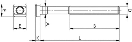 AMF T-slot screw DIN 787 T-slot 12 mm M12 Length 50 mm ( 4000833309 )