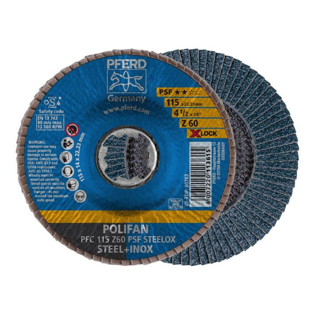 PFERD flap disc X-LOCK PSF Z STEELOX Ø 125 mm grain size 80 conical ( 4000840254 )