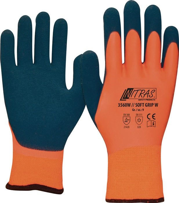 Guanti antifreddo NITRAS SOFT GRIP W taglia 9 arancio/blu scuro ( 8000235057 )