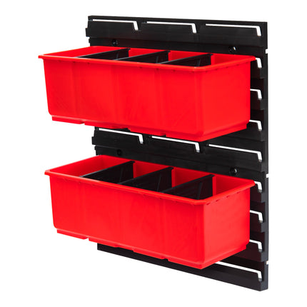 Qbrick System Juego de recipientes n.º 5 Pared de taller 39 x 35 cm con 2 recipientes para ONE 200 Basic / Profi / Technik y ONE Organiser XL