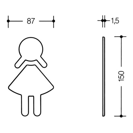 HEWI Symbol Frau 710XA.150.2 acero inoxidable color nº XA ( 3000206436 )