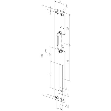 Placa de golpeo plana ASSA ABLOY 021 acero inoxidable canto mate ( 3000251803 )