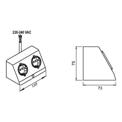 Enchufe doble de superficie L&S 230 V ( 3000550100 )