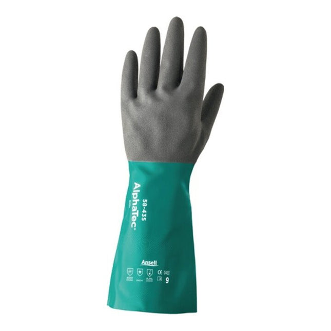 ANSELL AlphaTec 58-435 chemical gloves size 9 sea green/anthracite grey ( 4000371417 )