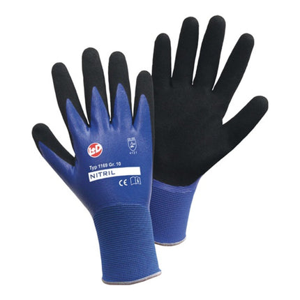 LEIPOLD+DÖHLE Nitrile Aqua gloves size 8 blue/black ( 4000371533 )