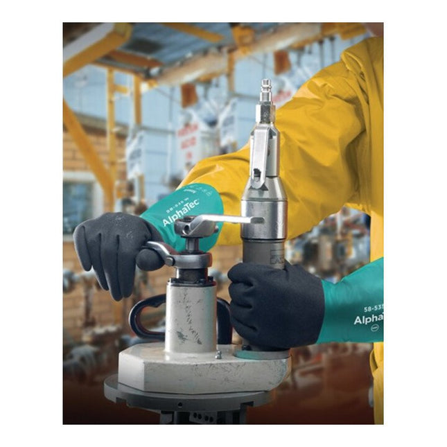 ANSELL AlphaTec 58-535W chemical gloves size 10 bottle green/anthracite grey ( 4000371613 )