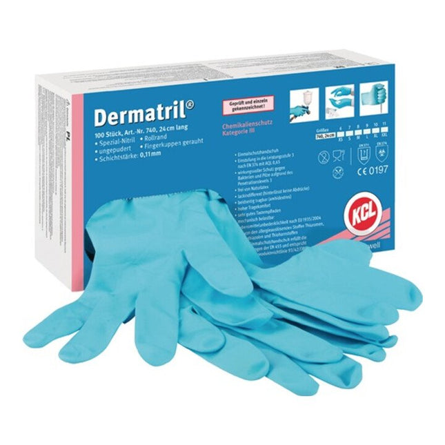 Rękawiczki jednorazowe HONEYWELL Dermatril 740 rozmiar 9 niebieskie ( 4000371730 )