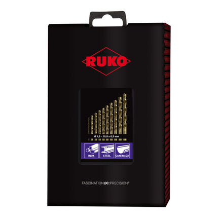 RUKO Spiralbohrersatz DIN 338 Typ VA Nenn-Ø 1-10x0,5 mm ( 4000600881 )