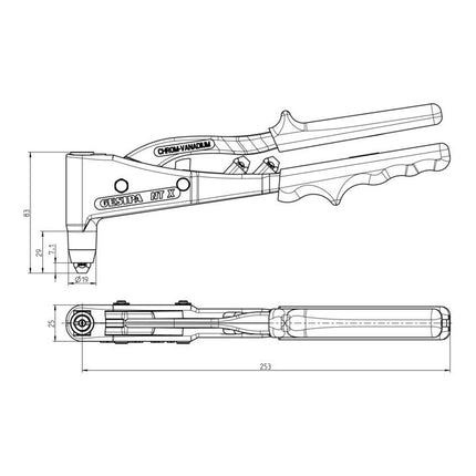 Herramienta manual de colocación de remaches ciegos GESIPA NTX-F, longitud 260 mm ( 4000813033 )